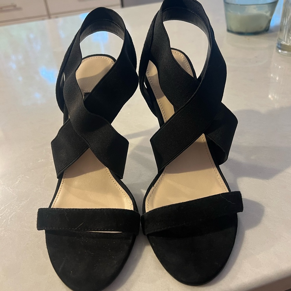 Nine West Black Strappy Heels